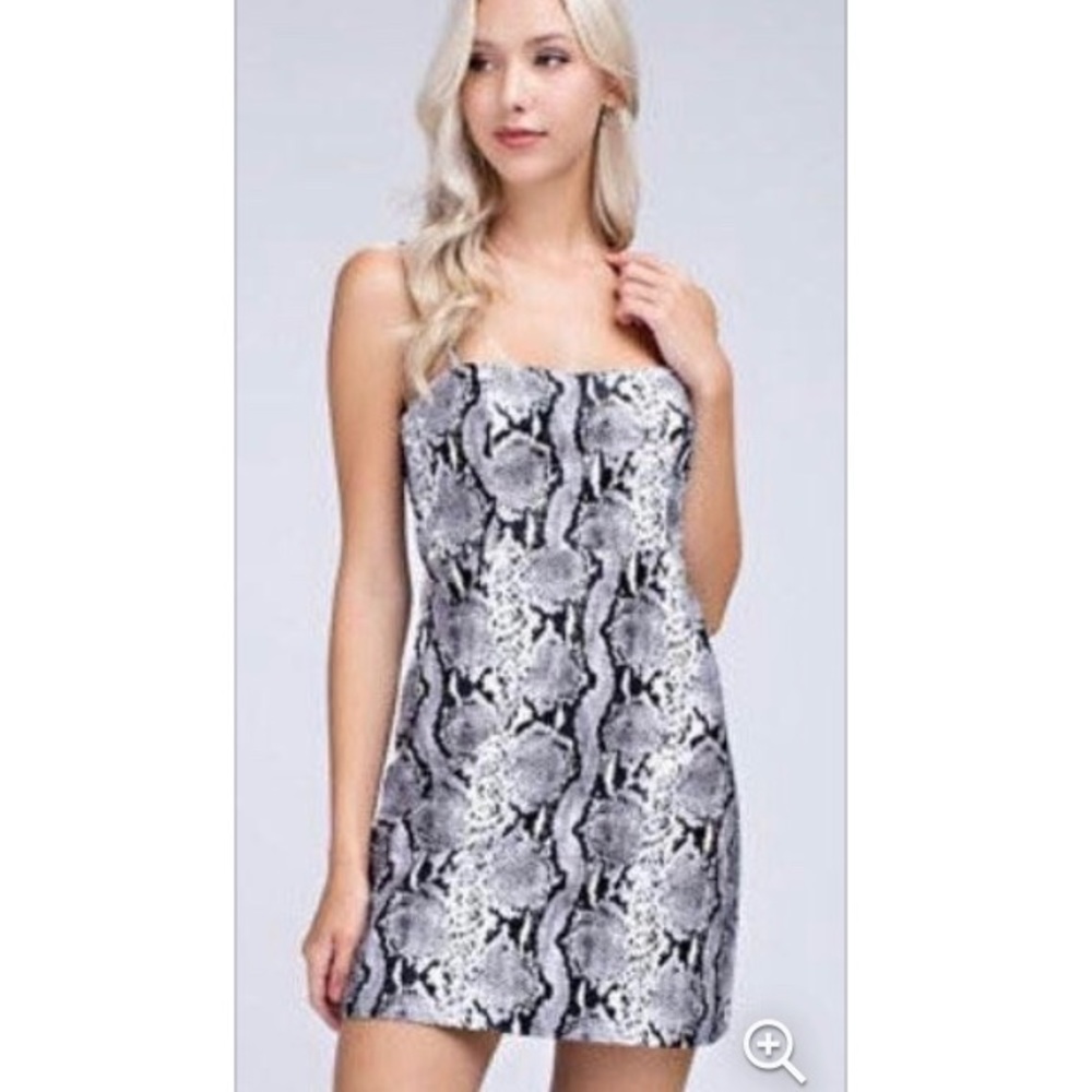 Honey punch faux leather snake skin dress